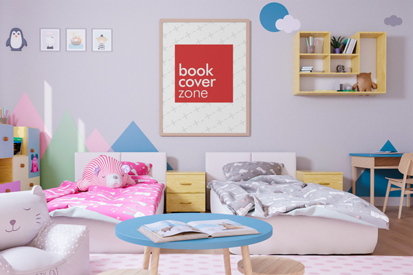 Portrait Canvas Mockup for Kids' Bedroom