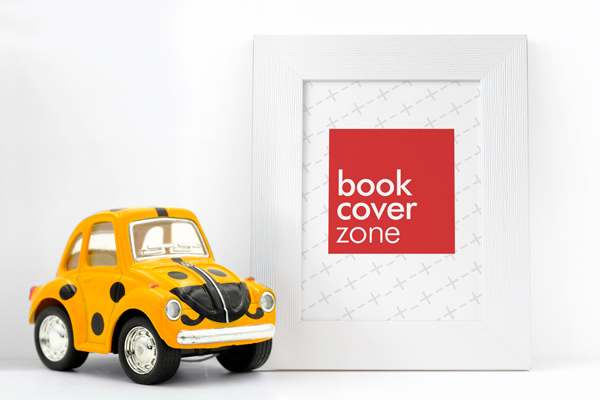 Portrait Greeting Card Mockup with Toy Car