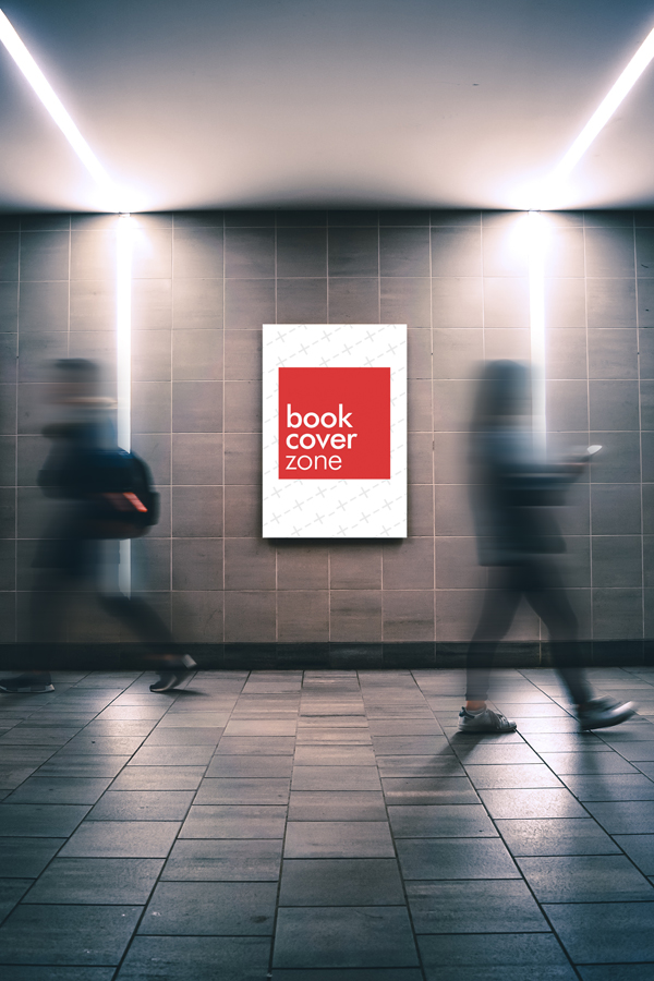 Poster Advertisement Mockup in Busy Underground