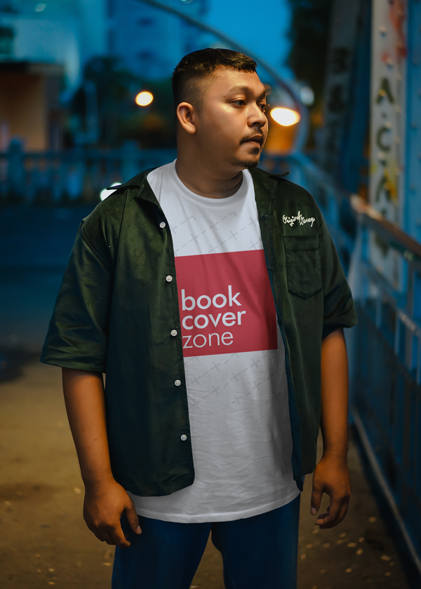 Shirt Mockup Featuring Bulky Man