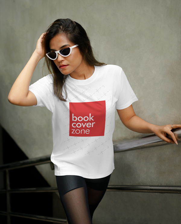 Woman Holding Hair T-Shirt Mockup