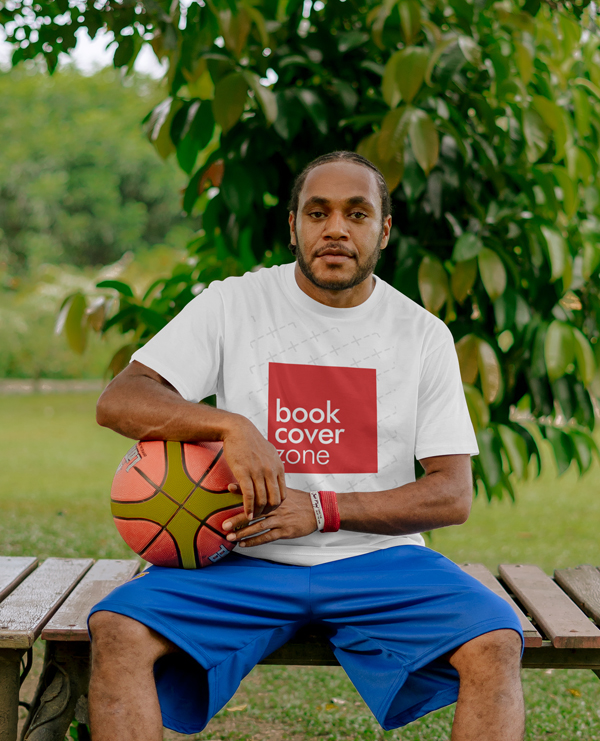 Shirt Mockup with Man Holding Basketball