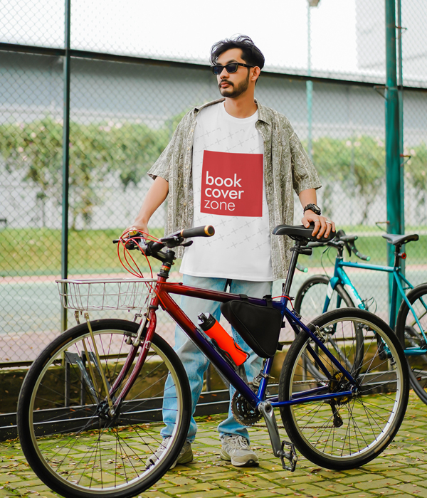 Casual Man Holding Bike Mockup