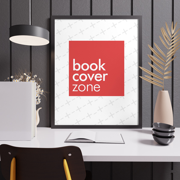 Standing Canvas Mockup Against Black Wall