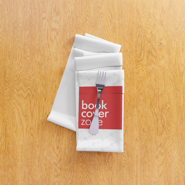 Tea Cloth Mockup on Brown Table