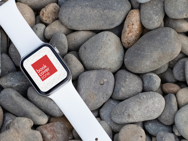 Tilted Smartwatch Mockup on Stone Flooring