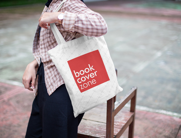 Tote Bag Mockup Featuring a Woman