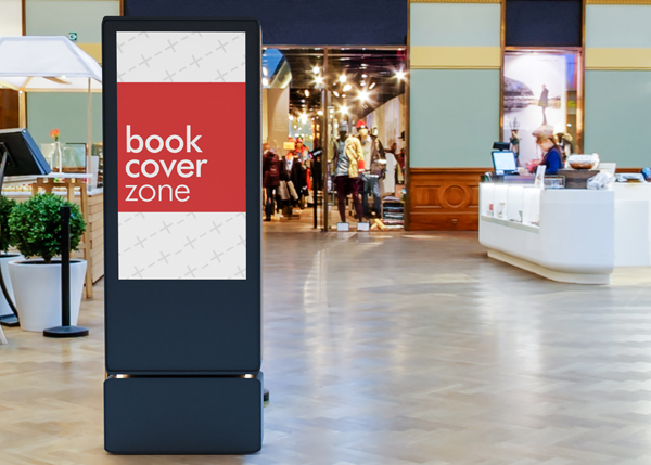 Vertical Billboard Mockup Near Mini Store