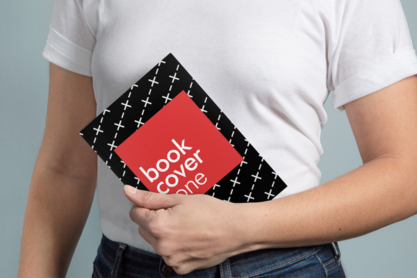 Woman Holding Book Cover Mockup