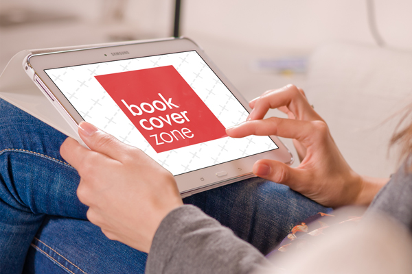 Woman Using Samsung Galaxy Tab Mockup