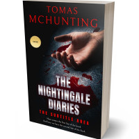 3D view of Premade Mystery & Thriller & Suspense Book Cover - Oriental Pink