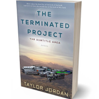 3D view of Pink Swan #4526 - Premade Science Fiction Book Cover