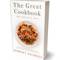 3D view of Premade Cookbooks & Food & Wine Book Cover - Merino