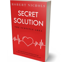 3D view of Premade Health & Mind & Body Book Cover - Alizarin Crimson