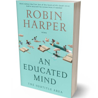 3D view of Premade Abstract Book Cover - Aqua Island