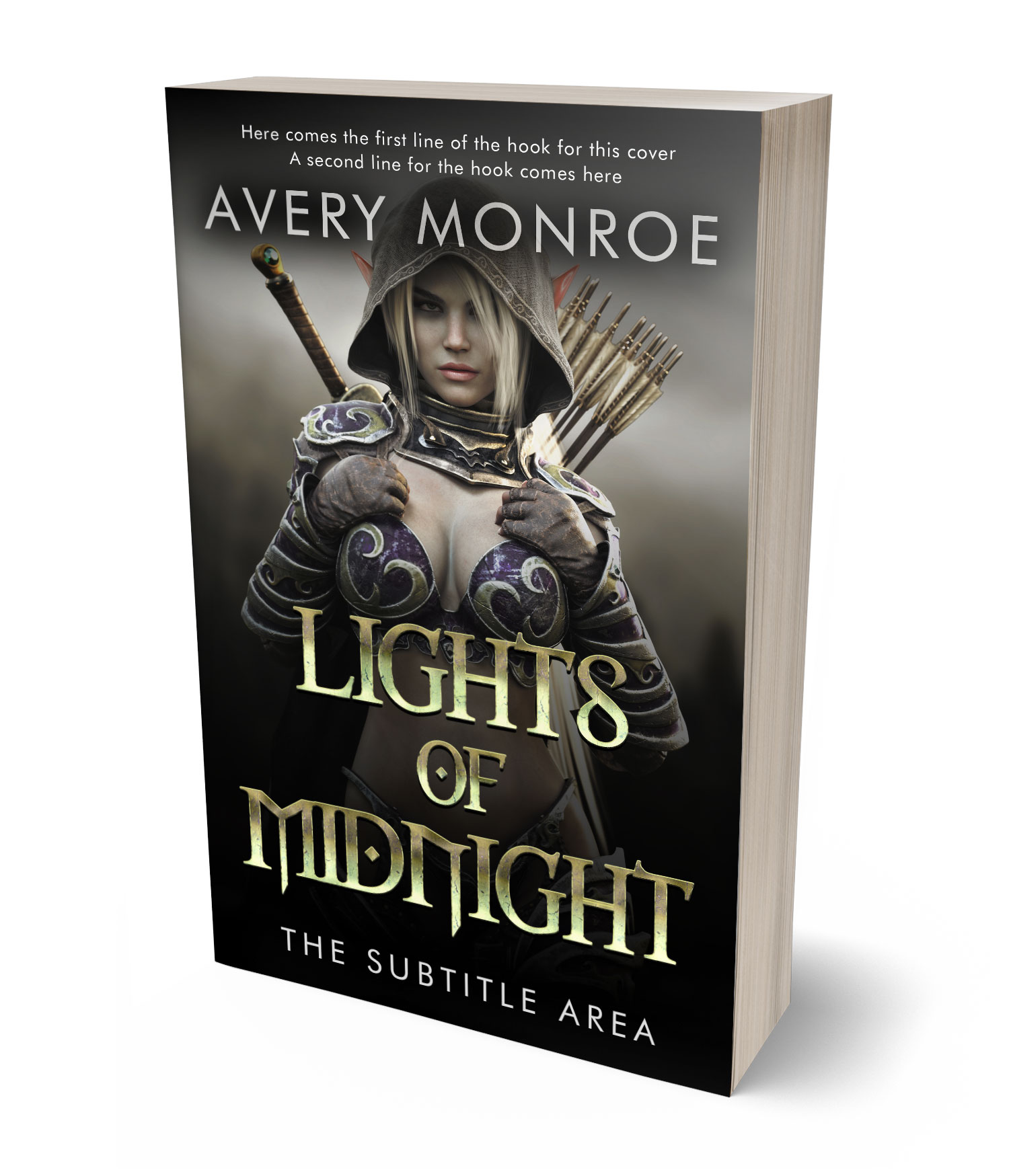 3D view of Cod Gray #17639 - Premade Fantasy Book Cover | BookCoverZone*