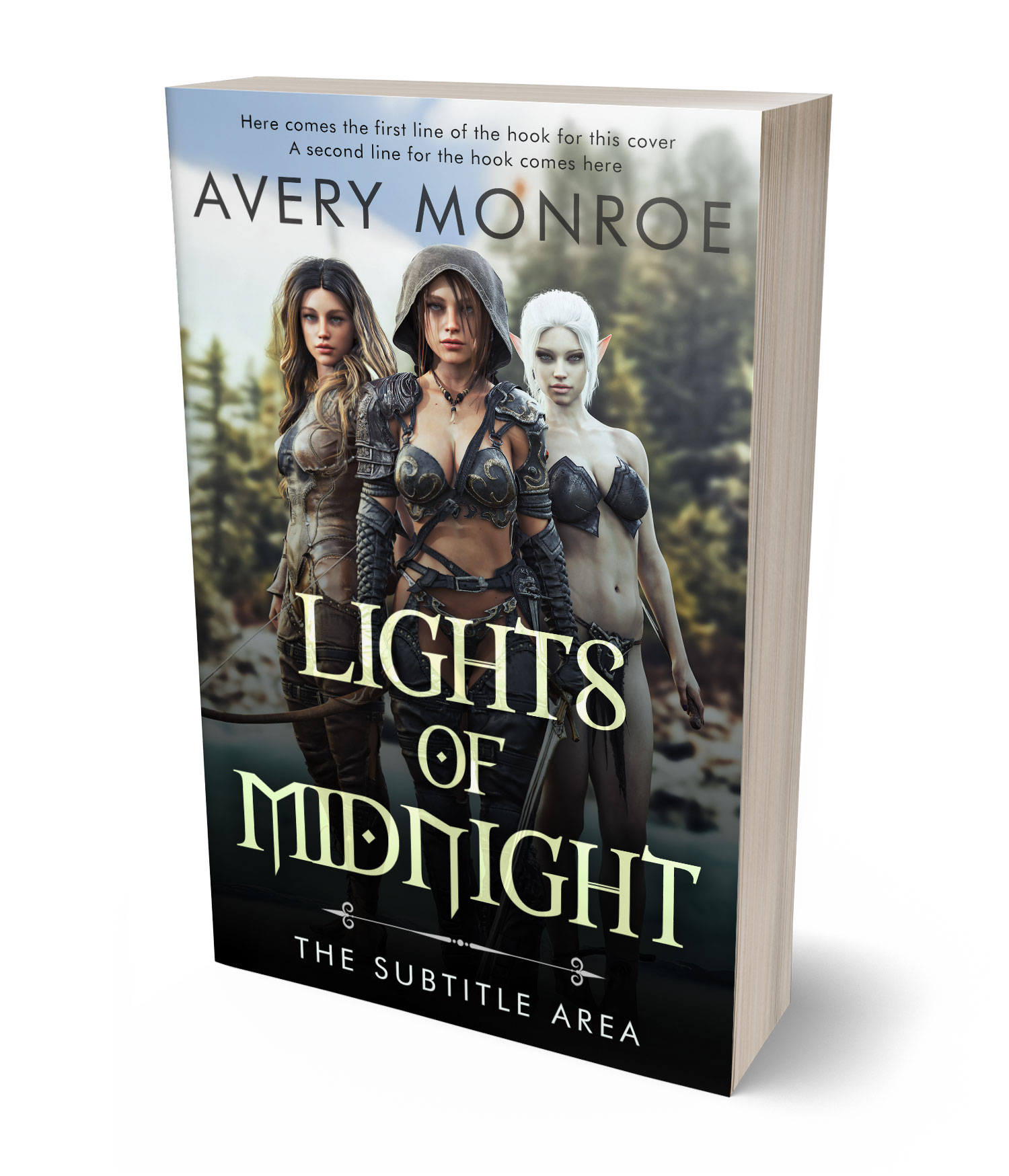 3D view of Celeste #17645 - Premade Fantasy Book Cover | BookCoverZone*