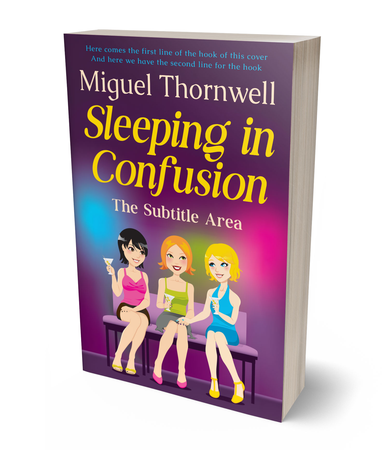 3D view of Premade Chick Lit Book Cover - Bossanova