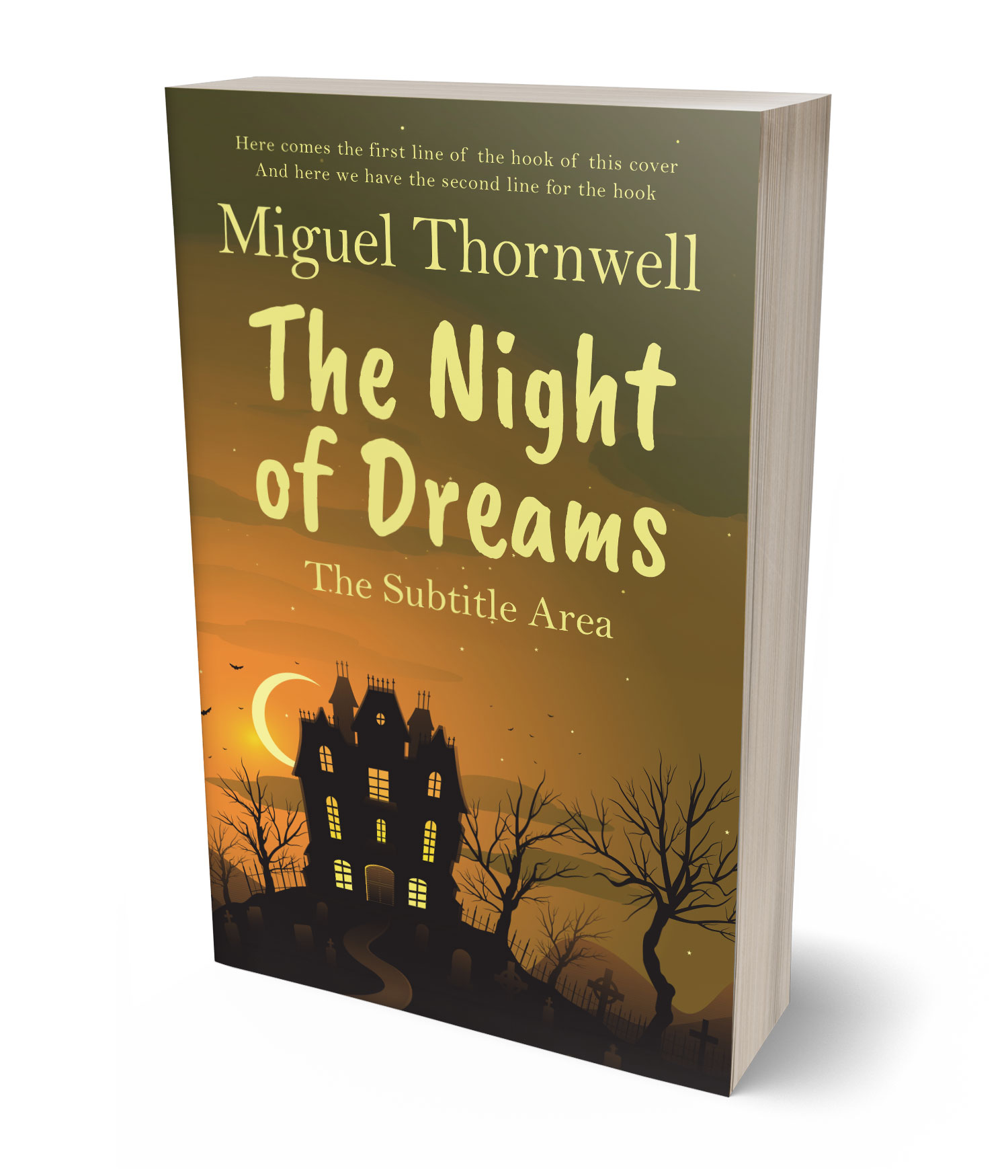 3D view of Premade Horror Book Cover - Lisbon Brown