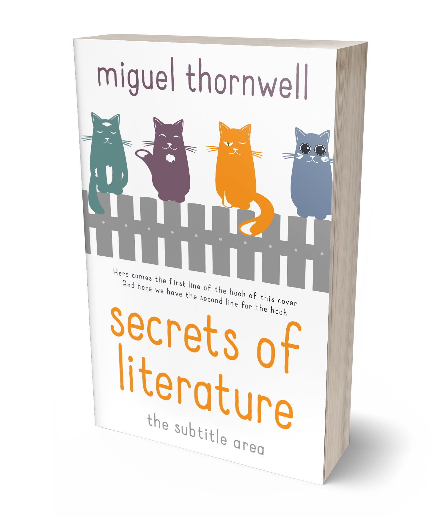 3D view of Premade Children's Book Cover - Oslo Gray