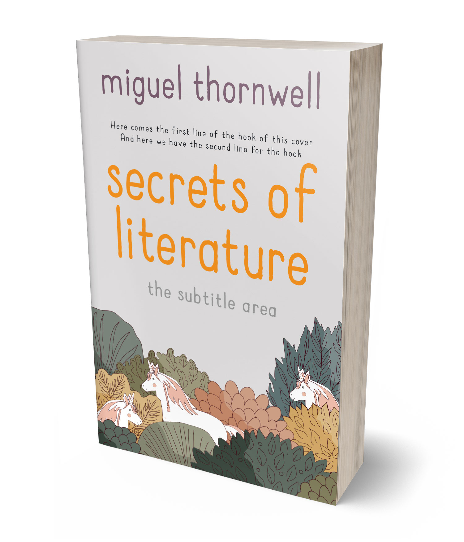 3D view of Premade Literary Fiction Book Cover - Swiss Coffee