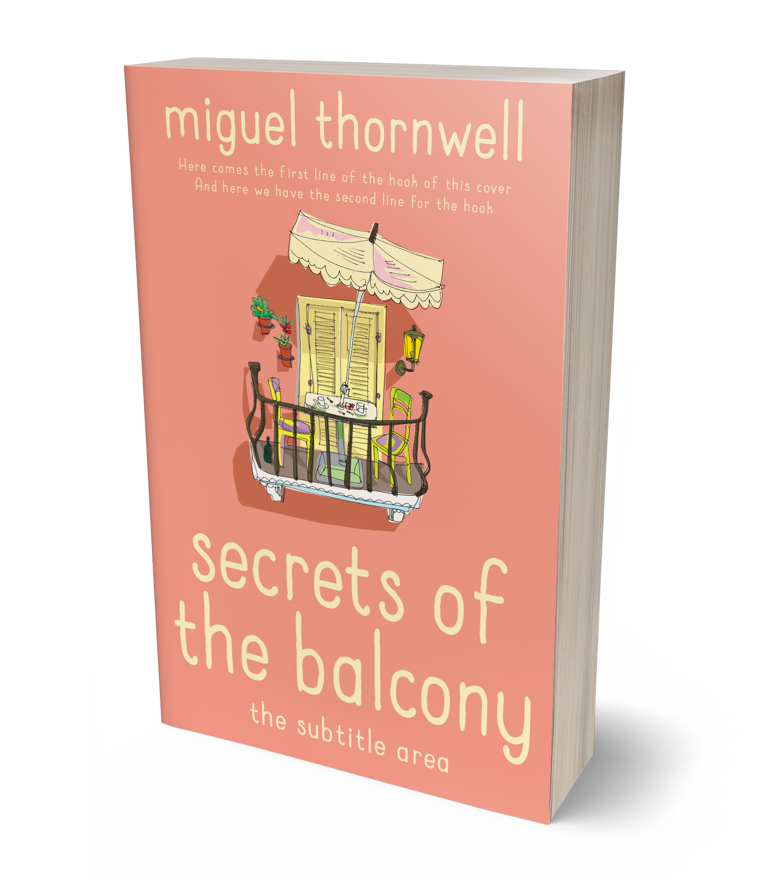 3D view of Premade Chick Lit Book Cover - Tonys Pink