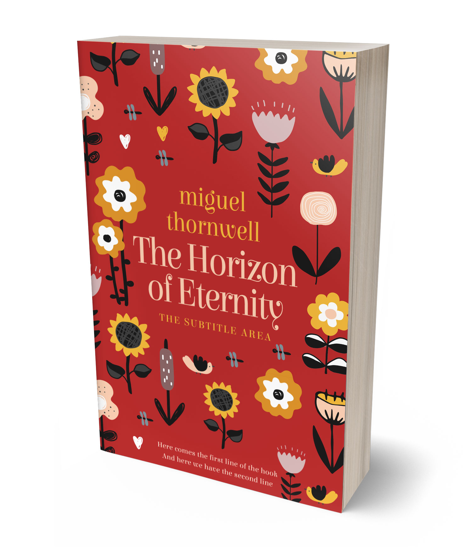 3D view of Premade Literary Fiction Book Cover - Tall Poppy