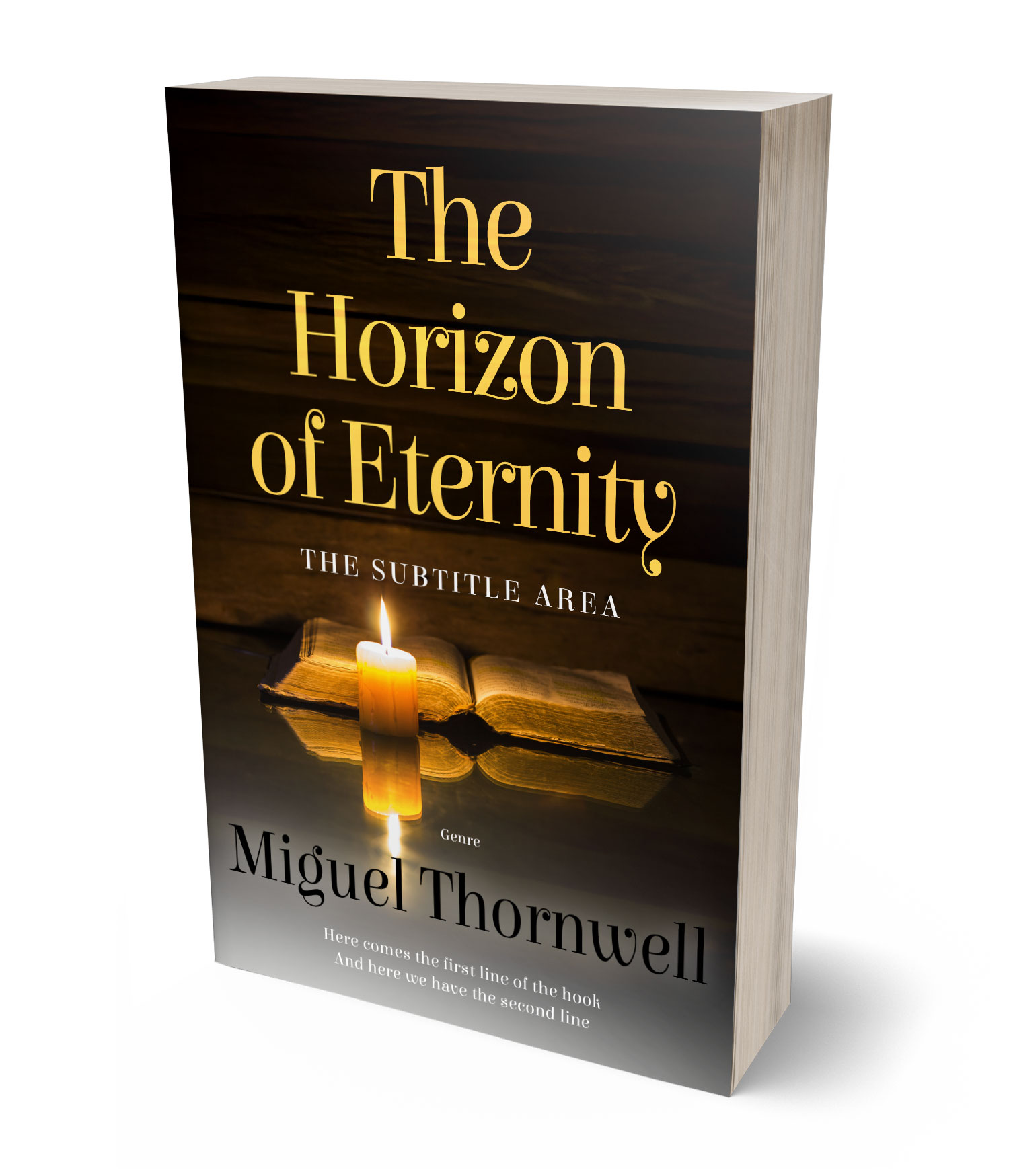 3D view of Premade Religion & Spirituality Book Cover - Laser