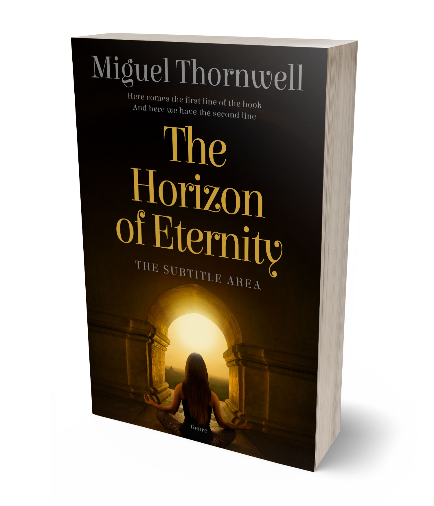 3D view of Premade Religion & Spirituality Book Cover - Graphite