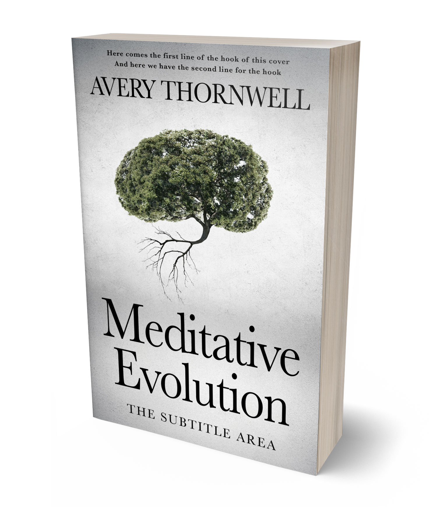 3D view of Custom & Premade Health & Mind & Body Book Cover - Quill Gray #17746 | BookCoverZone*