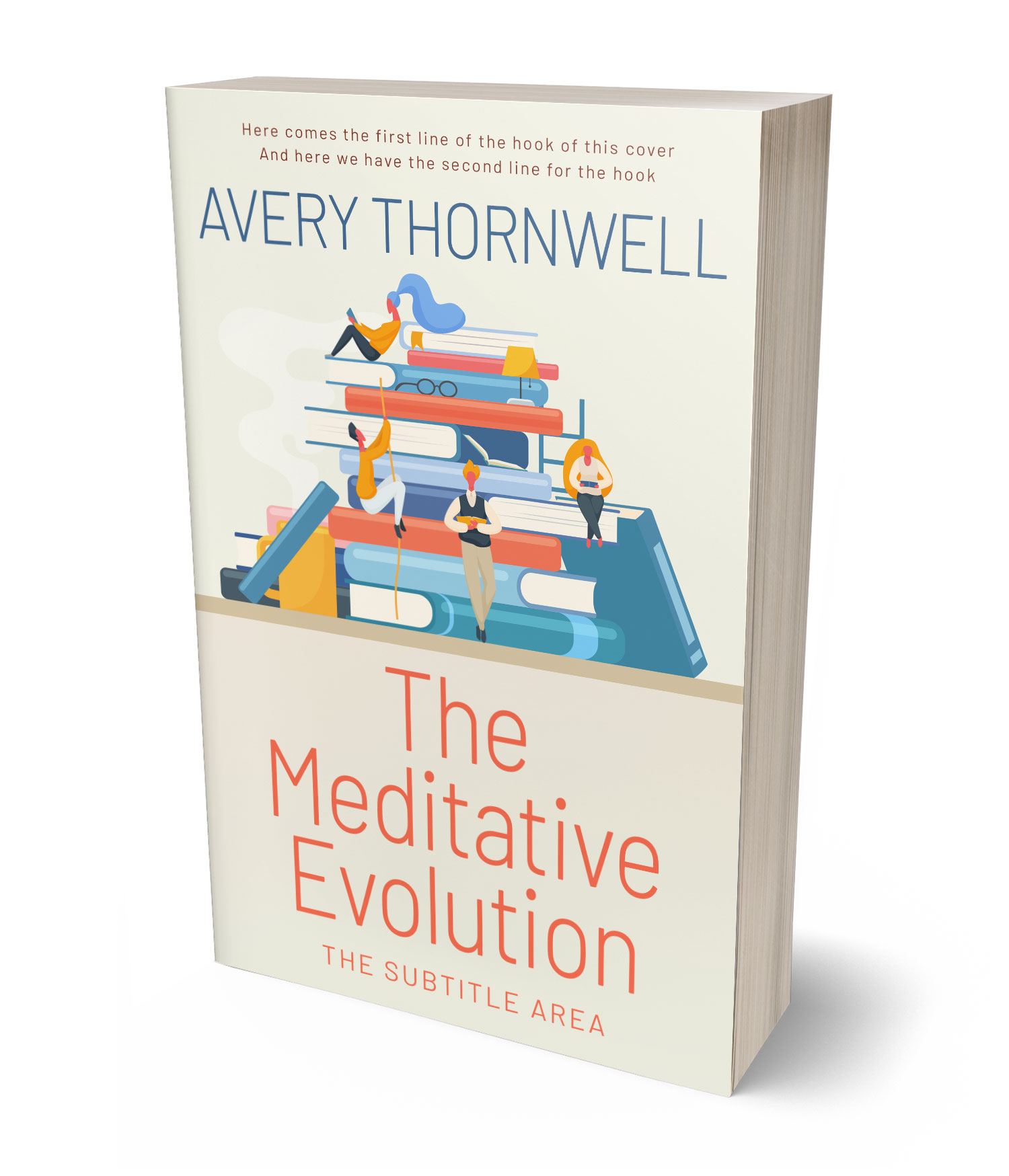 3D view of Custom & Premade Self-Improvement & Self-Help Book Cover - Satin Linen #17751 | BookCoverZone*