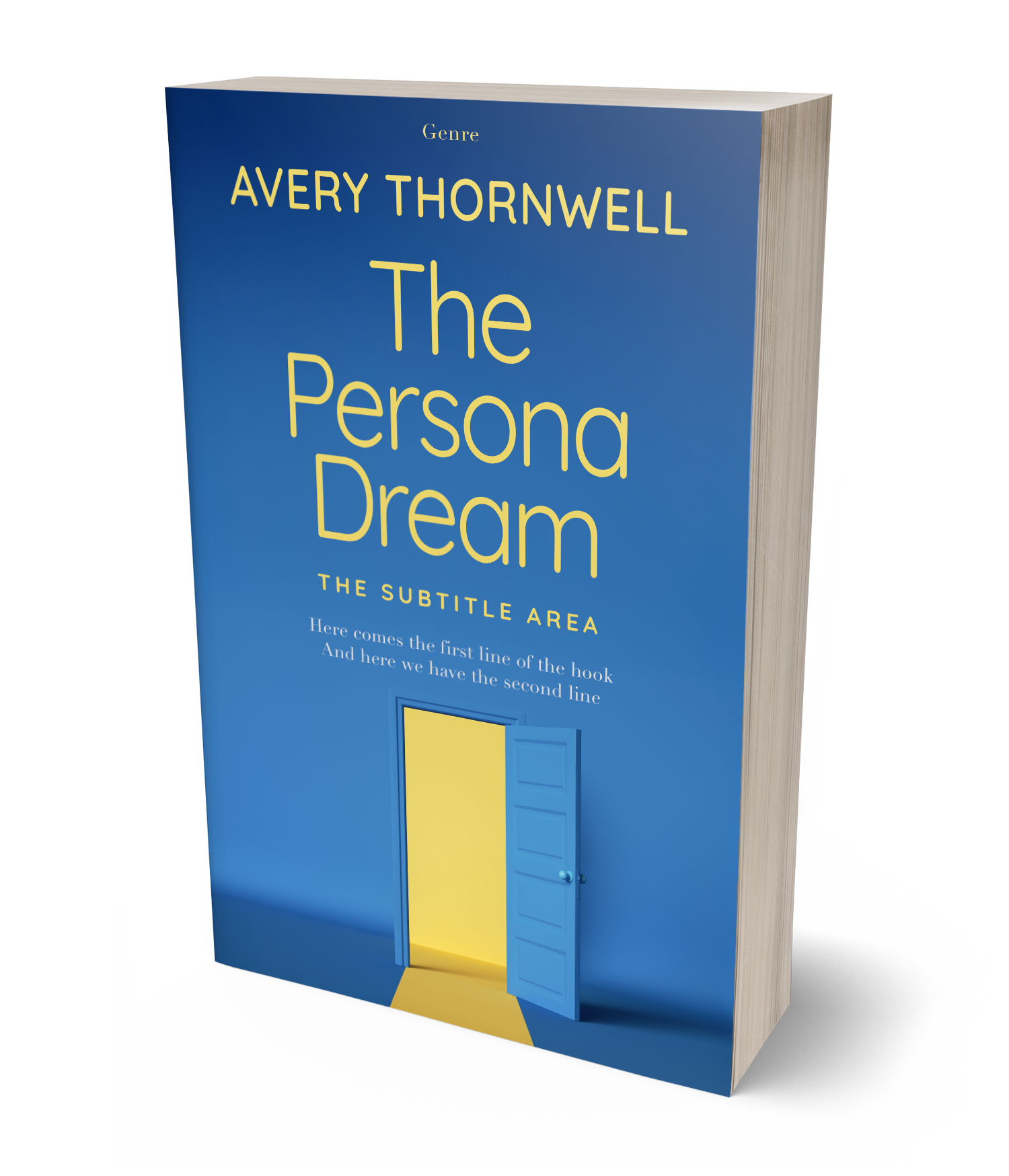 3D view of Custom & Premade Surreal Book Cover - Azure #17775 | BookCoverZone*