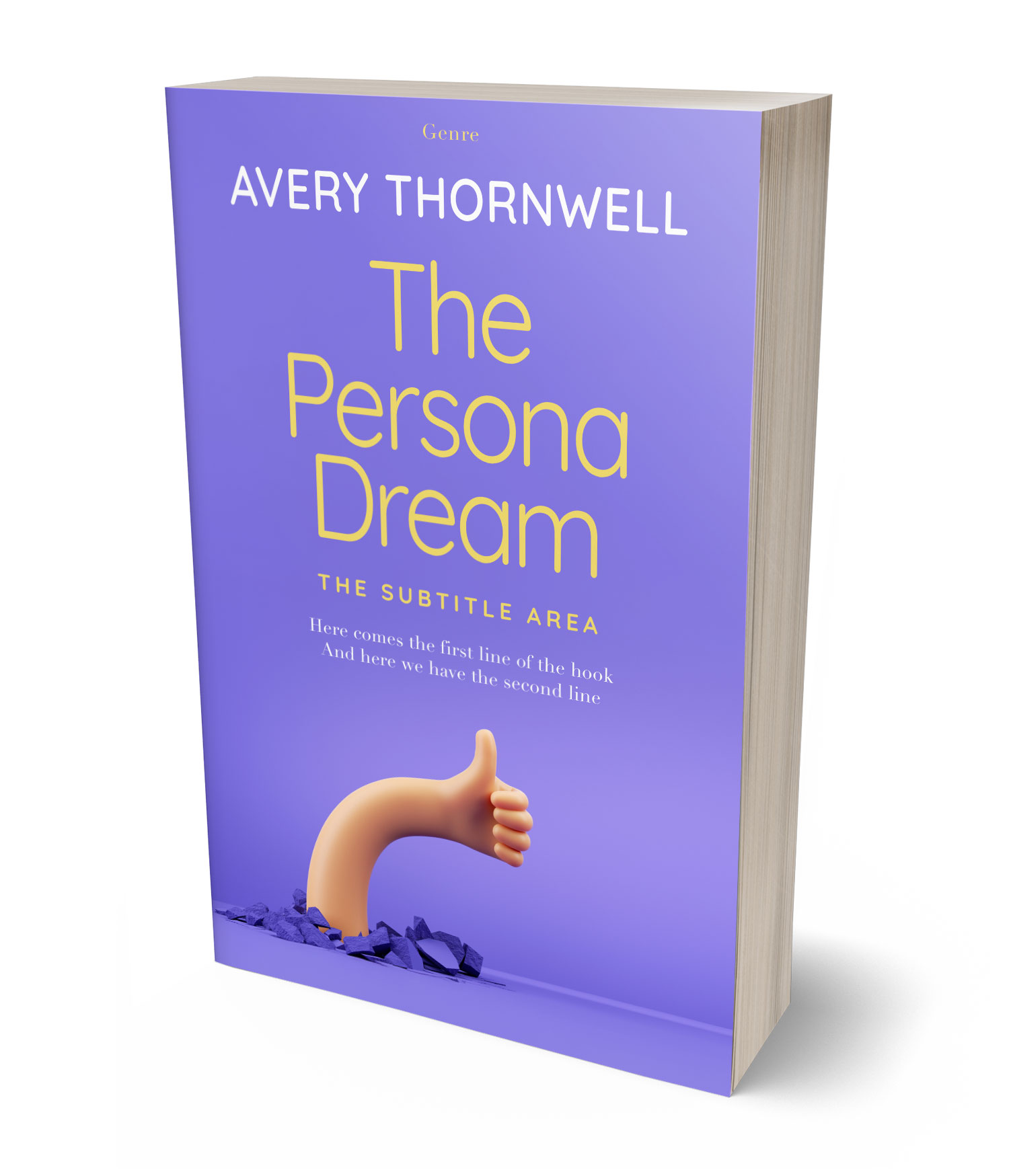 3D view of Custom & Premade Abstract Book Cover - Medium Purple #17776 | BookCoverZone*