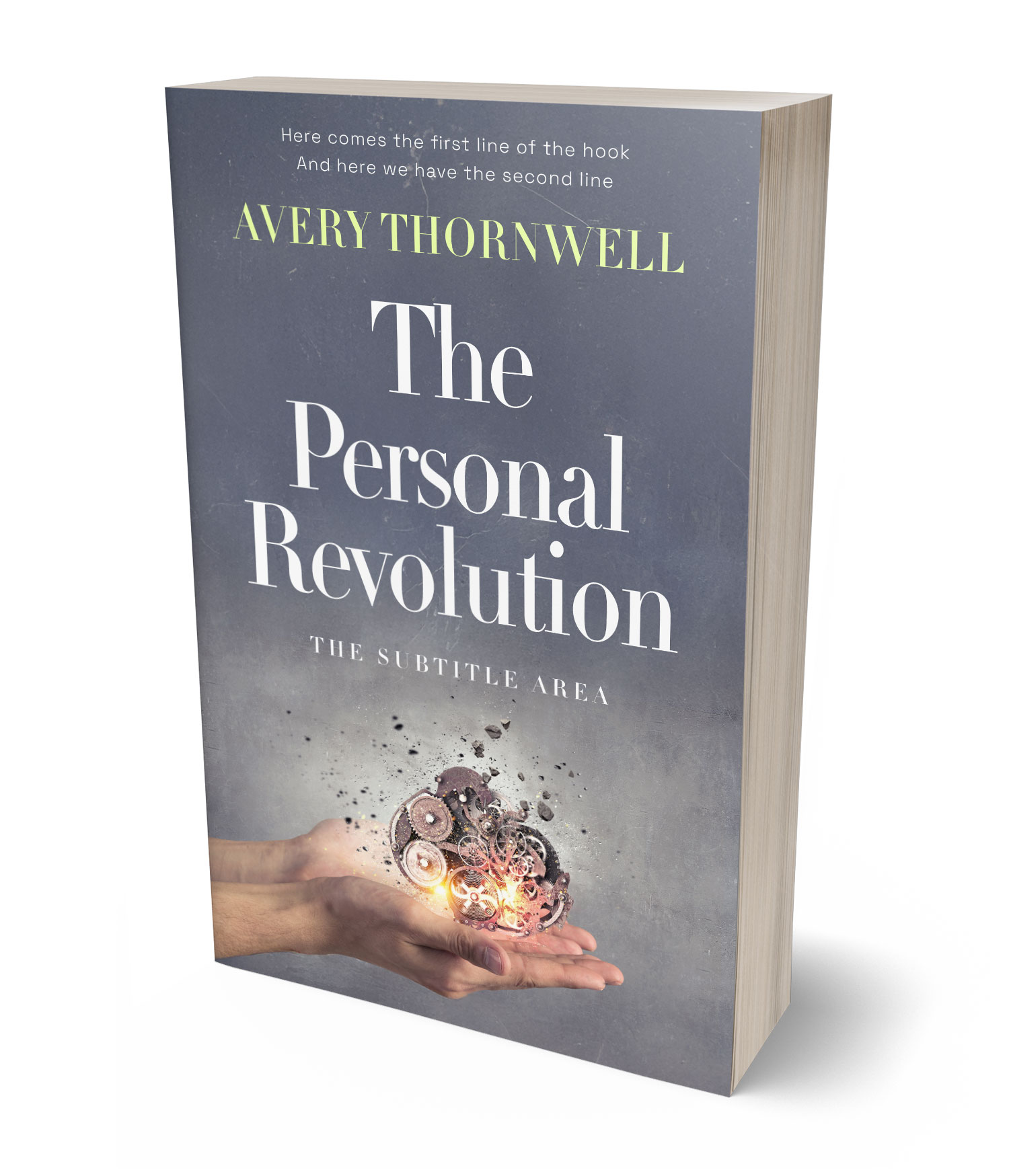 3D view of Premade Nonfiction Book Cover - Jumbo