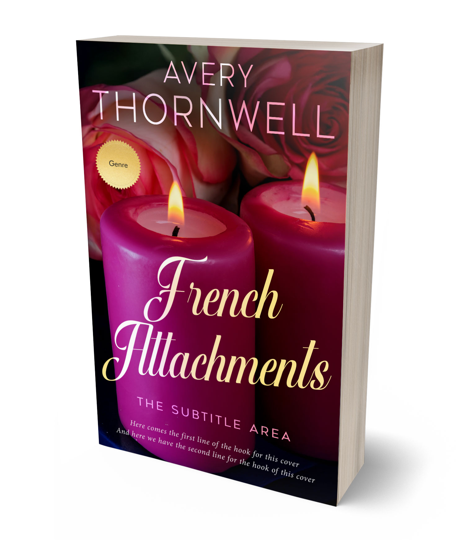 3D view of Custom & Premade Romance Book Cover - Aubergine #17790 | BookCoverZone*