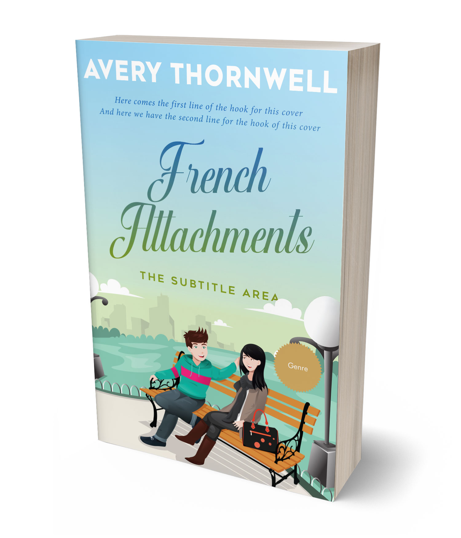 3D view of Custom & Premade Romance Book Cover - Ziggurat #17798 | BookCoverZone*