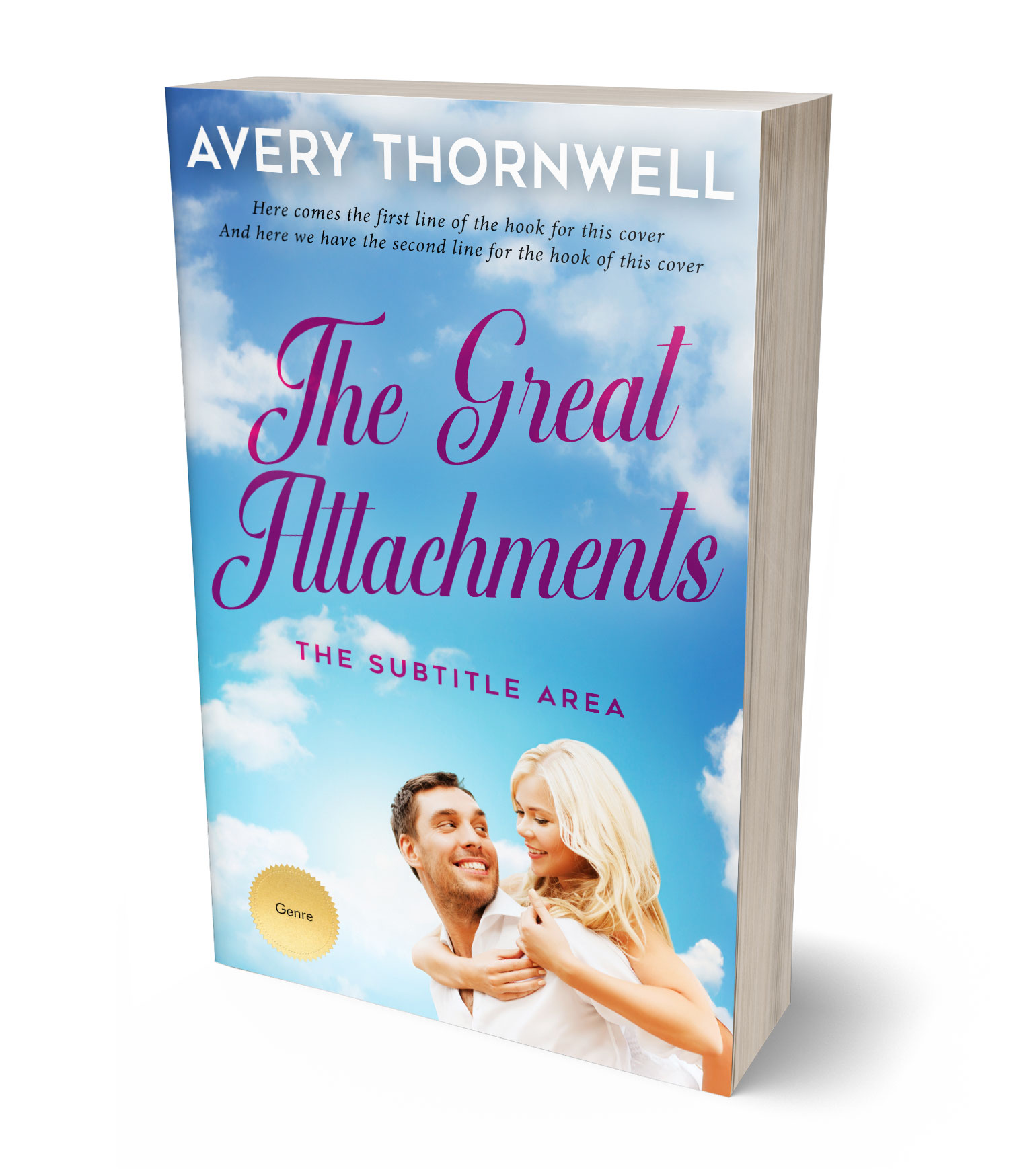 3D view of Custom & Premade Chick Lit Book Cover - Cornflower #17804 | BookCoverZone*