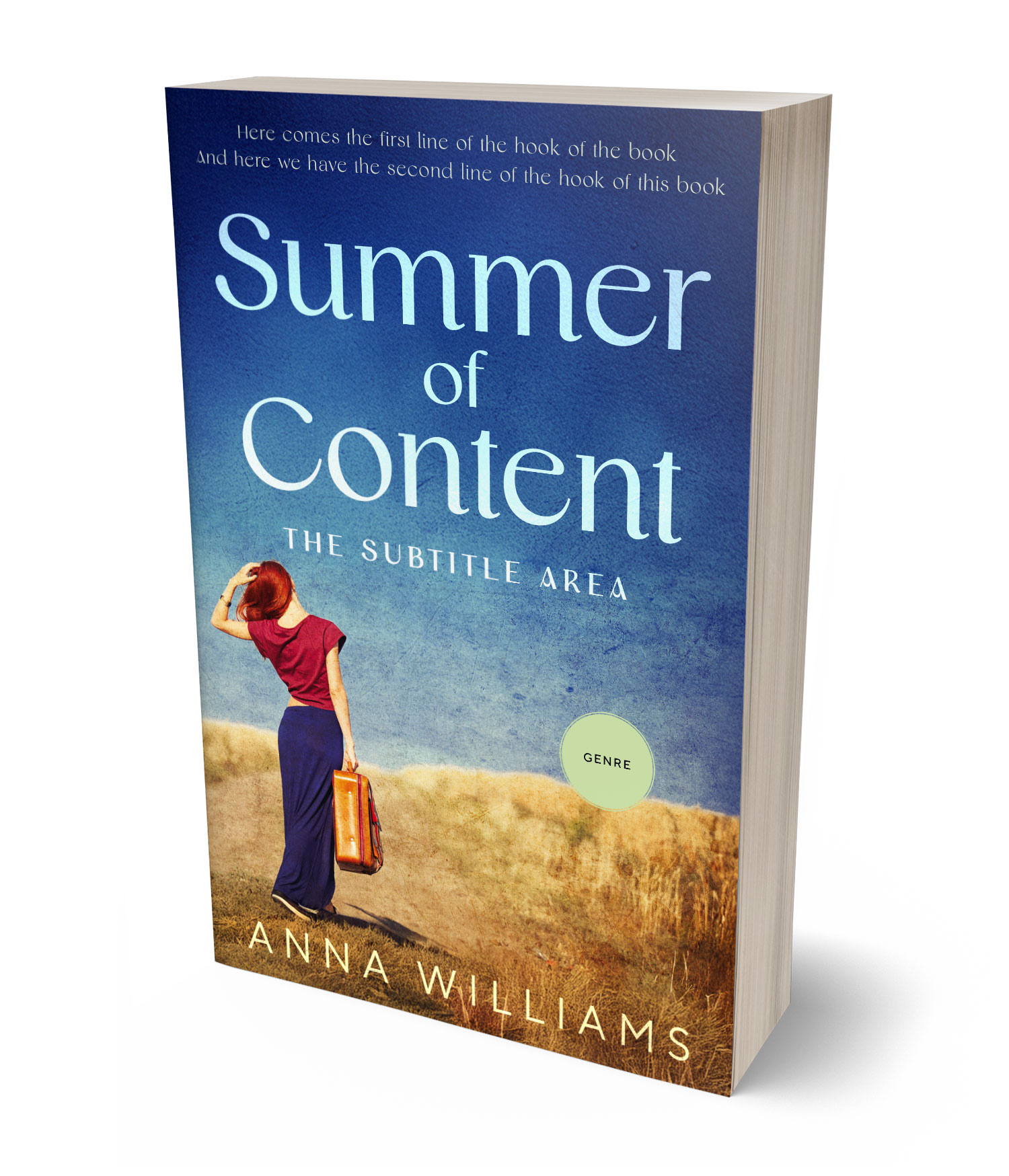 3D view of Custom & Premade Travel Book Cover - Chambray #17814 | BookCoverZone*