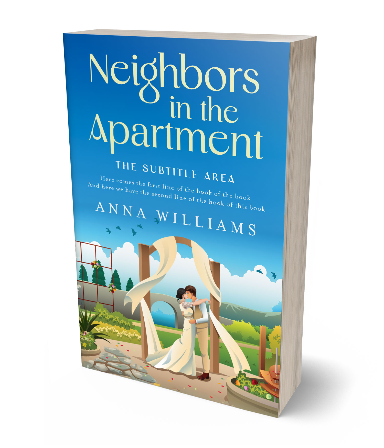 3D view of Custom & Premade Romance Book Cover - Curious Blue #17825 | BookCoverZone*