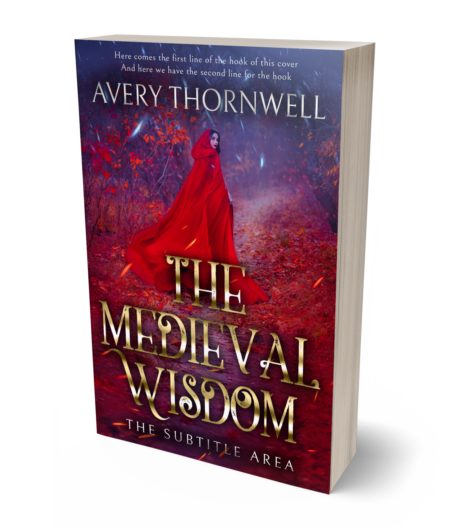 3D view of Premade  Book Cover - Wine Berry #17837 | BookCoverZone*