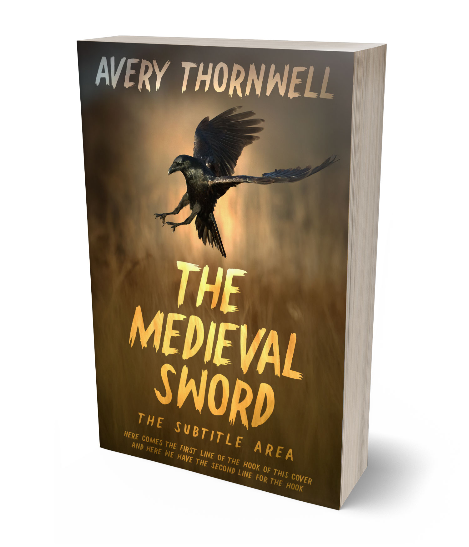 3D view of Premade  Book Cover - Metallic Bronze #17841 | BookCoverZone*