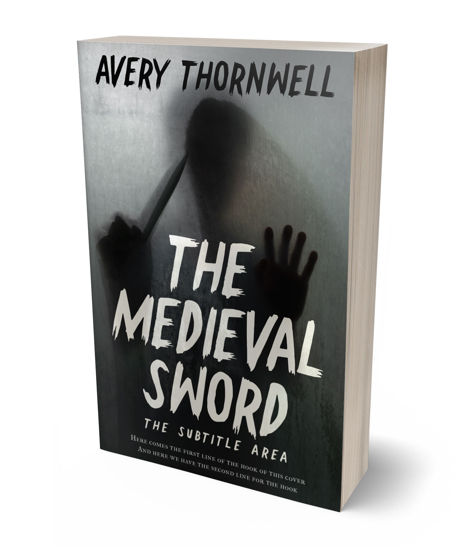 3D view of Premade  Book Cover - Gray Nickel #17844 | BookCoverZone*