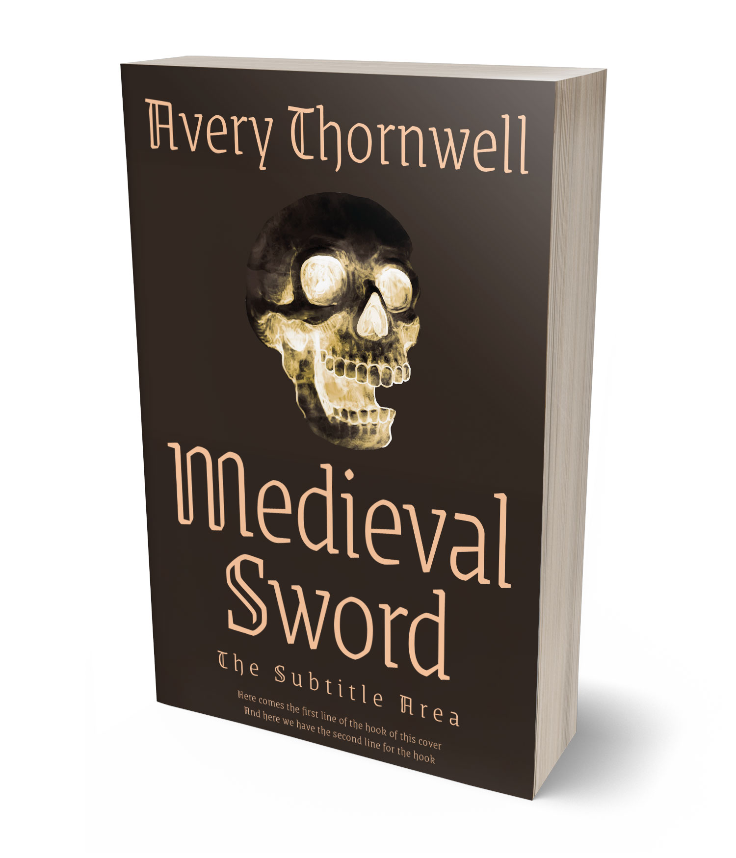 3D view of Premade  Book Cover - Cocoa Brown #17848 | BookCoverZone*