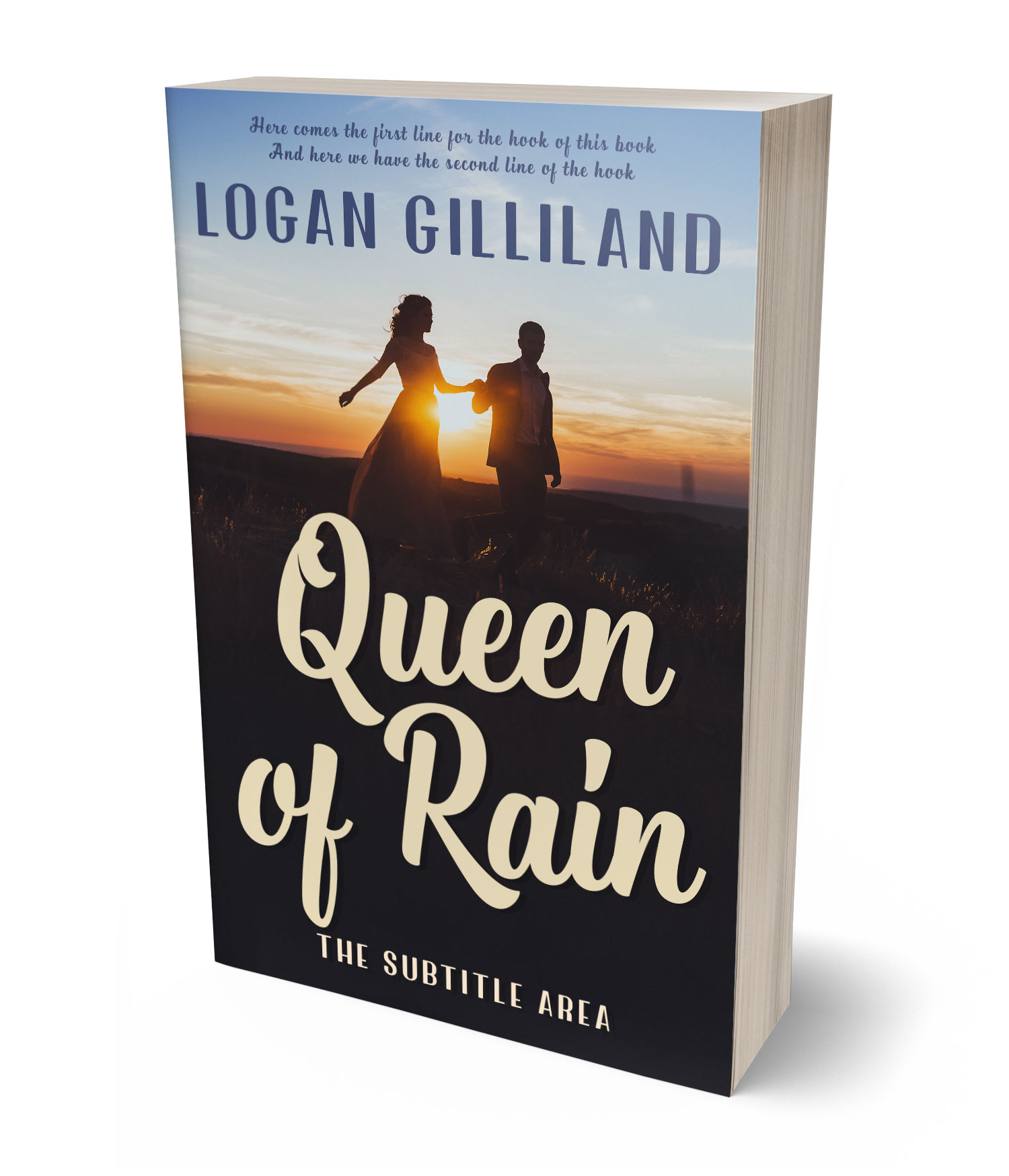 3D view of Premade Romance Book Cover - Thunder #17865 | BookCoverZone*