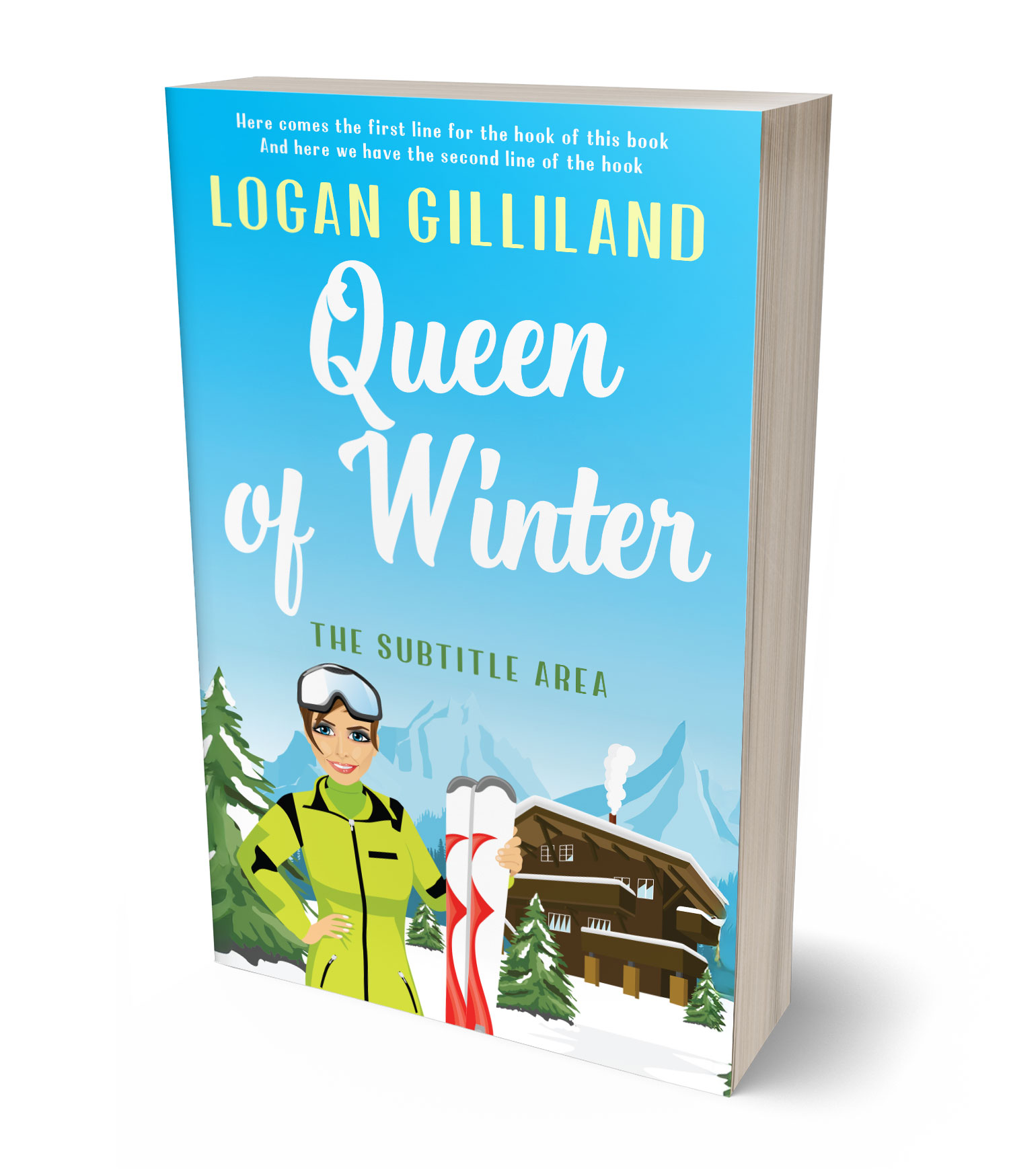 3D view of Premade Travel Book Cover - Picton Blue #17870 | BookCoverZone*