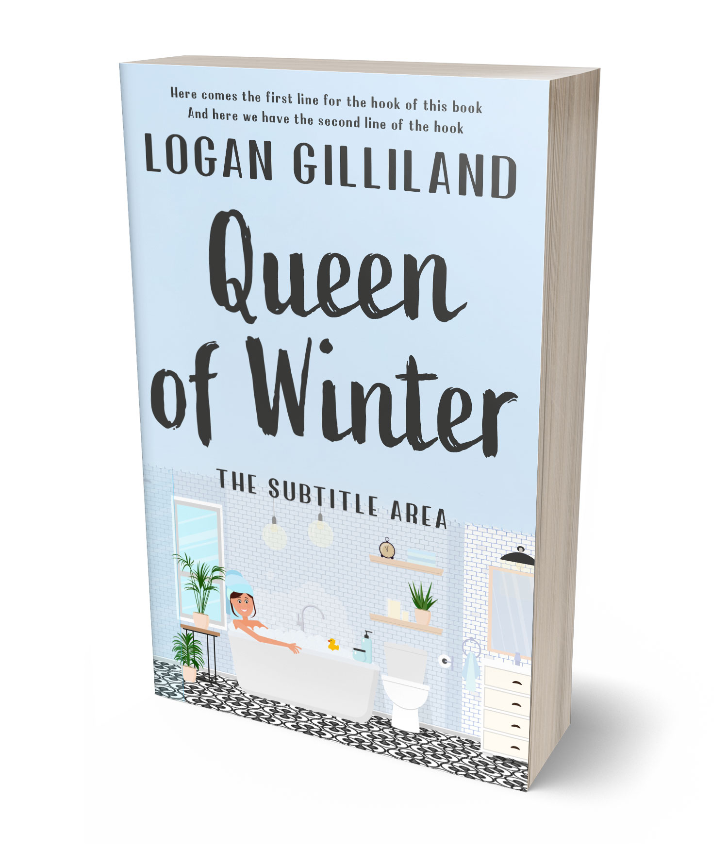 3D view of Premade Chick Lit Book Cover - Link Water #17876 | BookCoverZone*