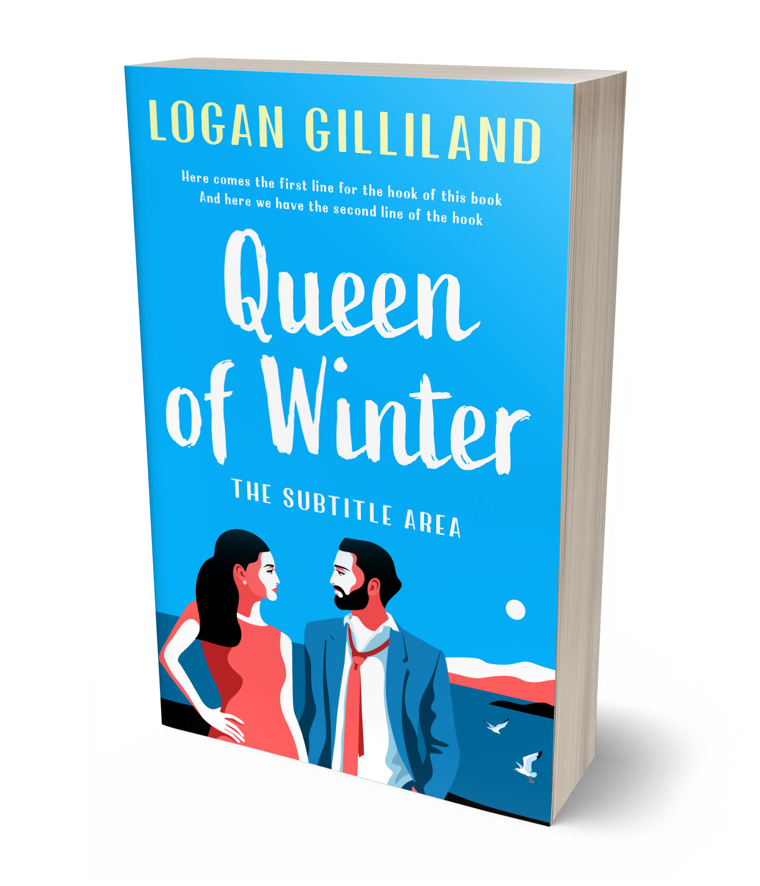 3D view of Premade Romance Book Cover - Dodger Blue #17885 | BookCoverZone*