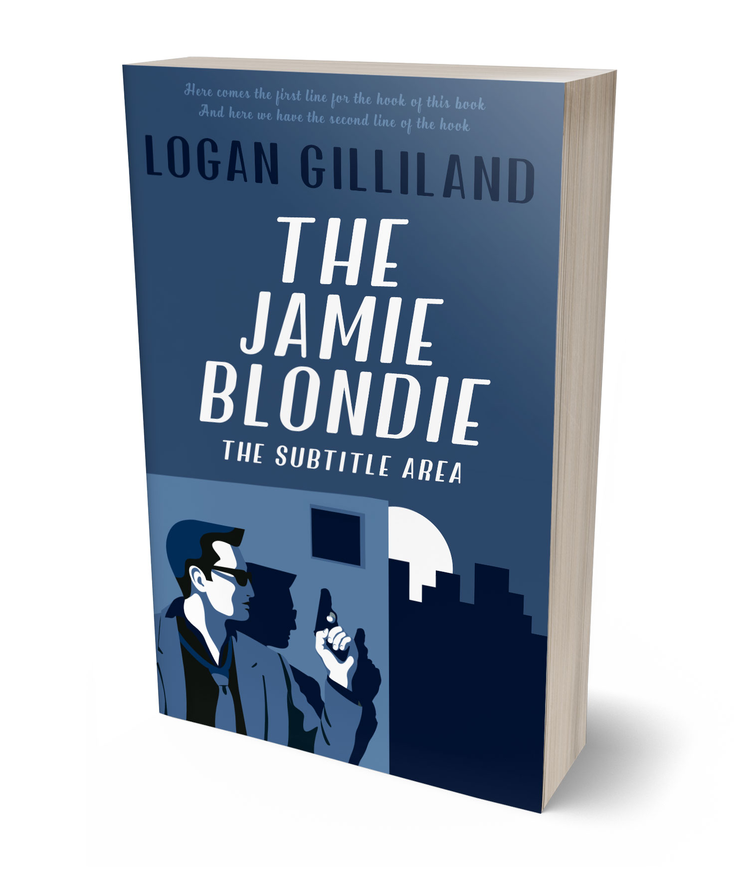 3D view of Premade Mystery & Thriller & Suspense Book Cover - San Juan