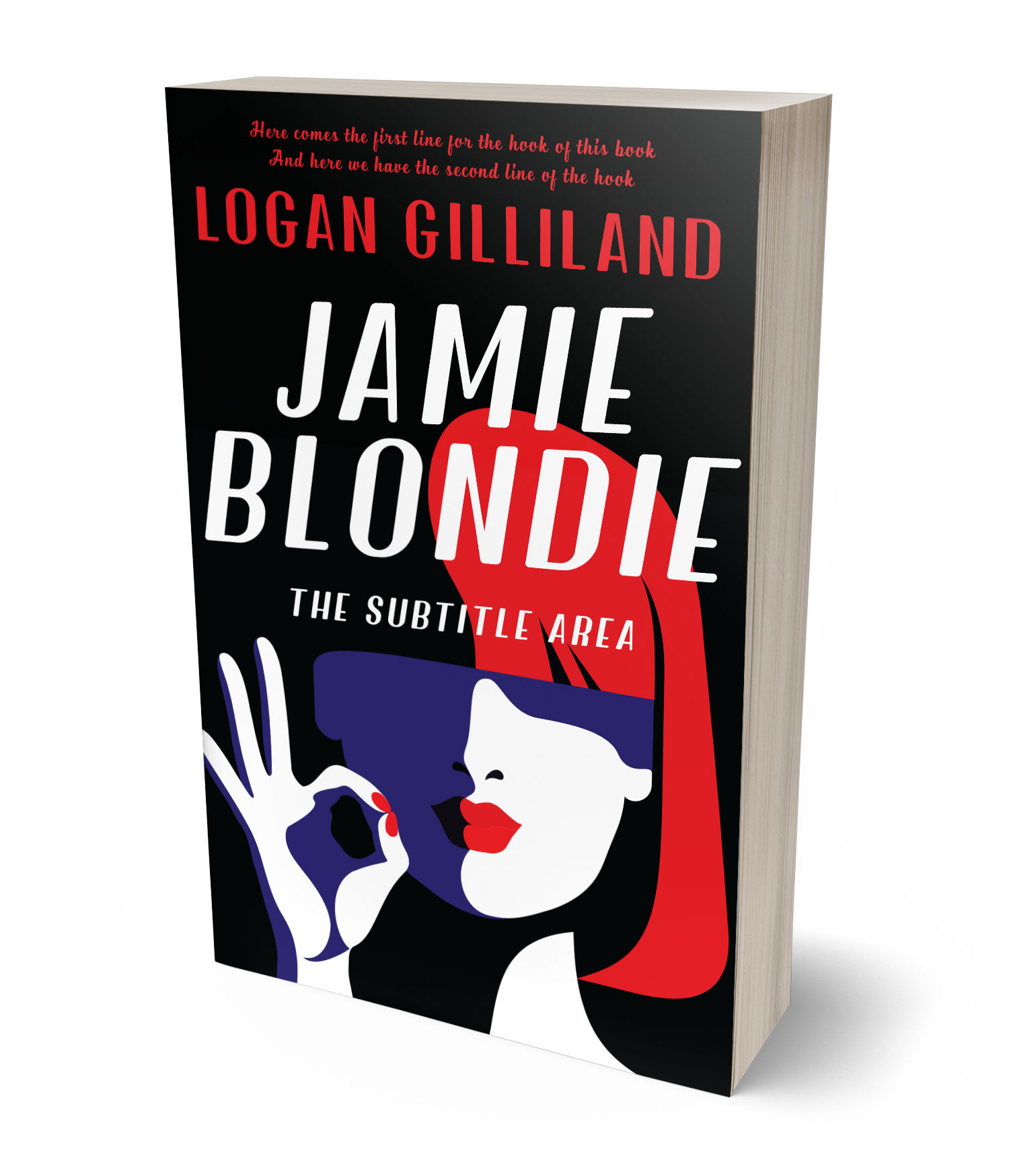 3D view of Premade Mystery & Thriller & Suspense Book Cover - Ebony