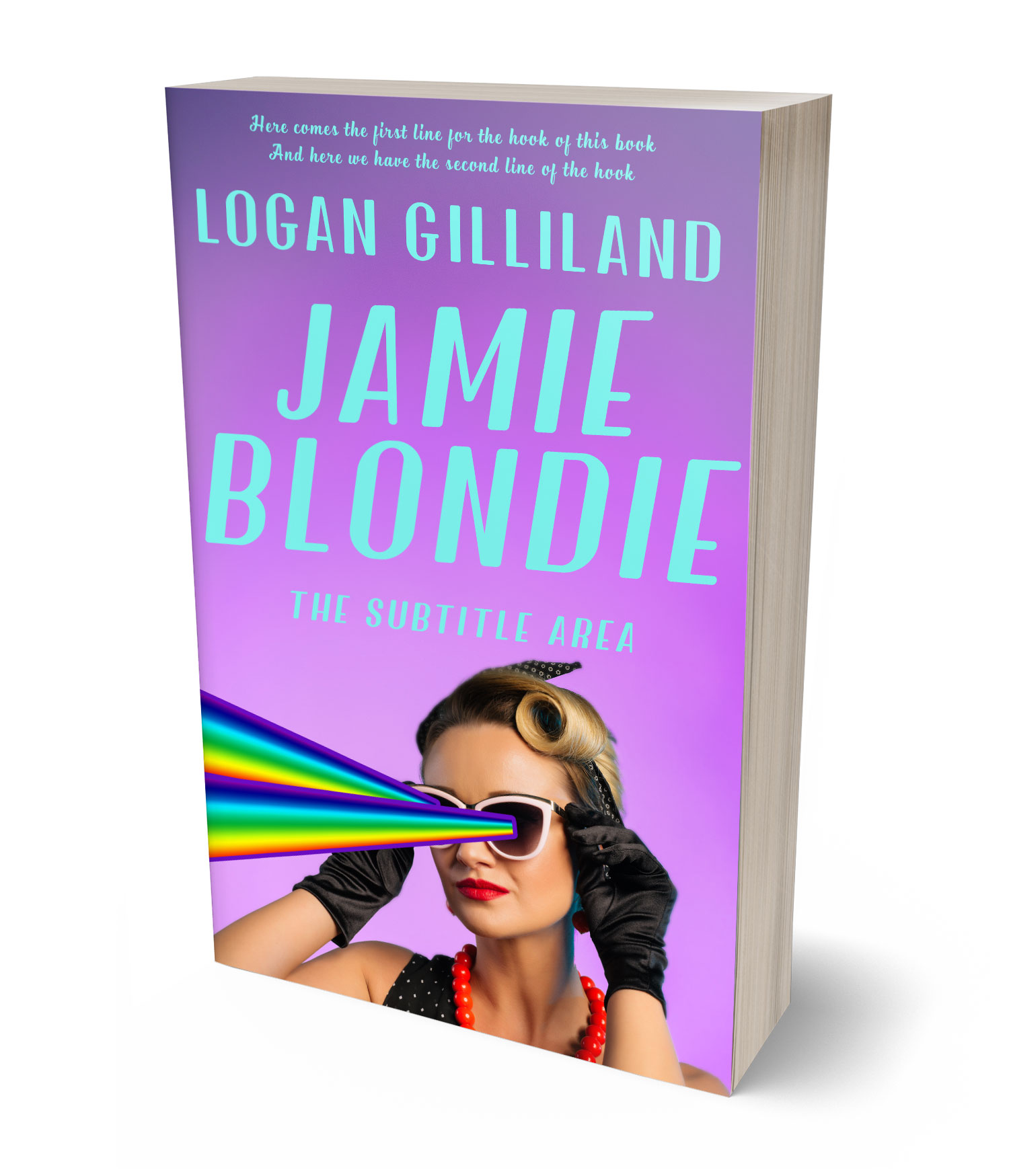 3D view of Premade Surreal Book Cover - Lavender #17896 | BookCoverZone*